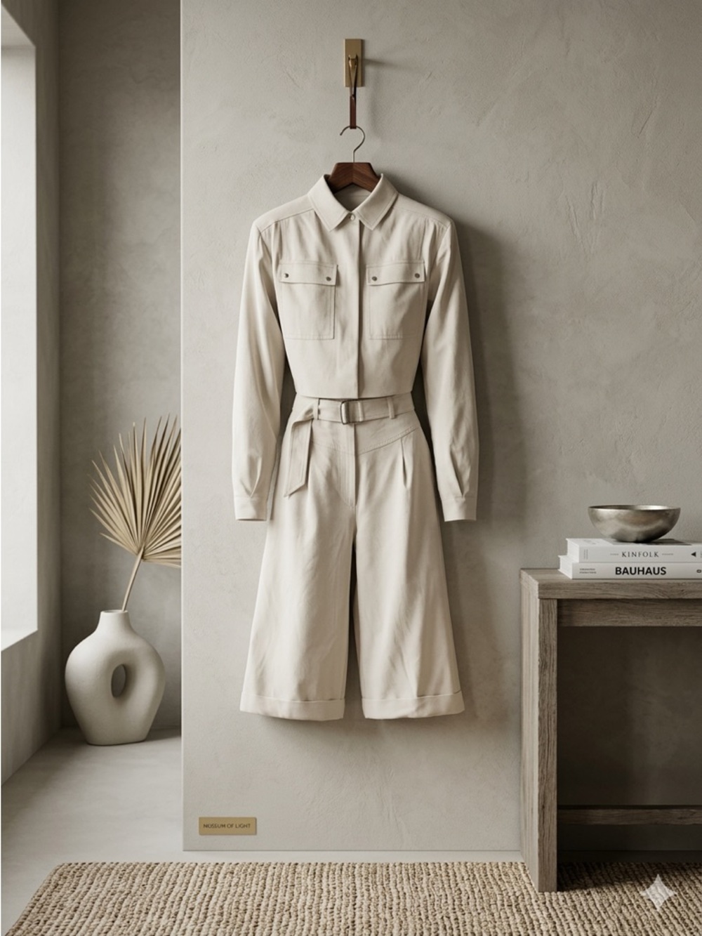 Jonathan Simkhai Belted Cutout Twill Playsuit Cream Linen Women’s Size 2 NWT
